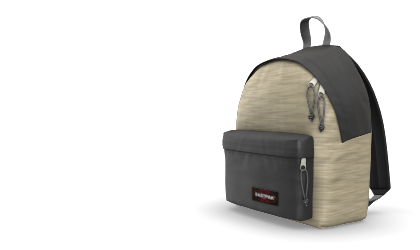 Eastpack brown and beige backpack. The bag has a main compartment and a front pocket.