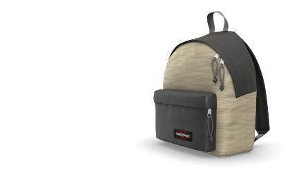 Eastpack brown and beige backpack. The bag has a main compartment and a front pocket.