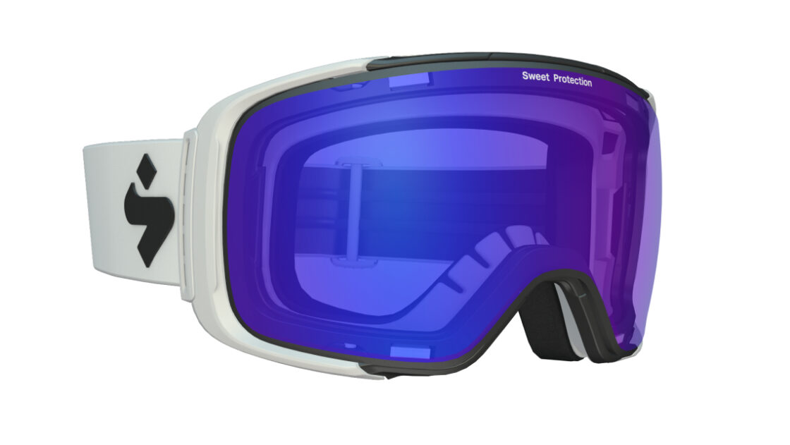 3D model of Sweet Protection white Ski Goggles with blue lenses