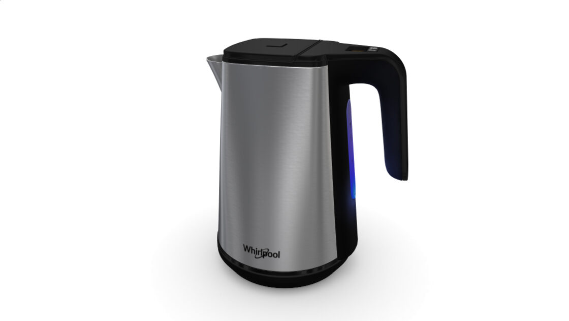 3D model of a Whirlpool Kettle, black & steel