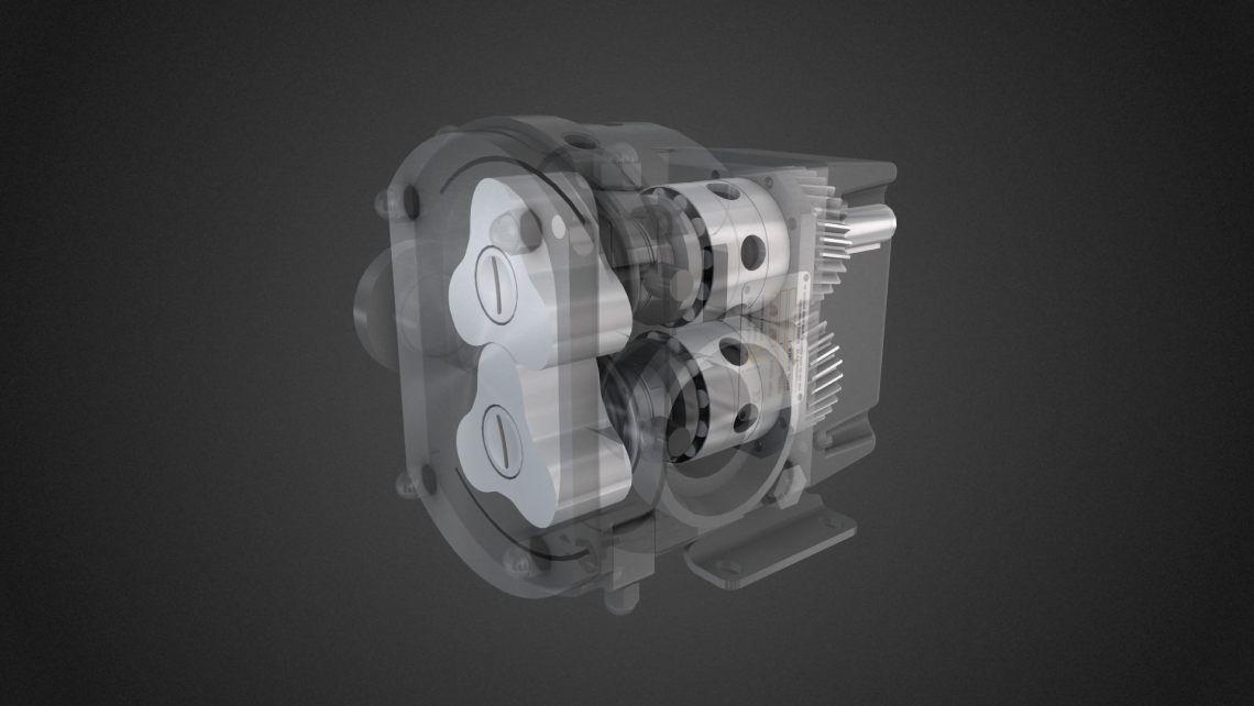 3D model of IPP Pump including transparent view. Emersya's 3D viewer allows for the discovery of the inside of the product and the 3D animations show how the mechanisms work.