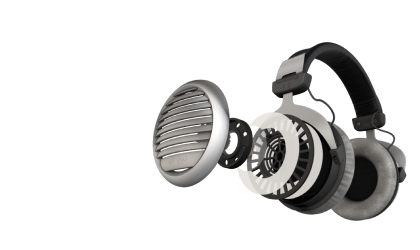 Emersya Homepage image. Beyerdynamics headset presented with an exploded view