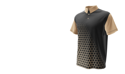 Emersya Homepage image presenting a 3D project of a customized polo shirt. Consumers can apply and edit a custom text, image and/or logo, directly on the product. But also preview & choose from all available color and material options for each customizable part of a product