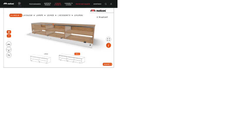 Picture of a Meliconi configurable cabinet on the website of the furnitures brand.