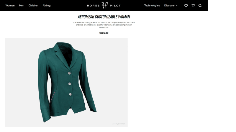 Veste pour femme personnalisable modèle Aeromesh de chez Horse pilot