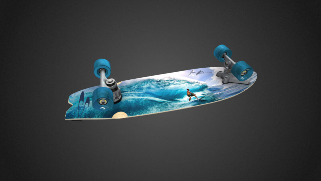 An Interactive 3D render of the Jamie O'brien SwellTech II Surfskate.