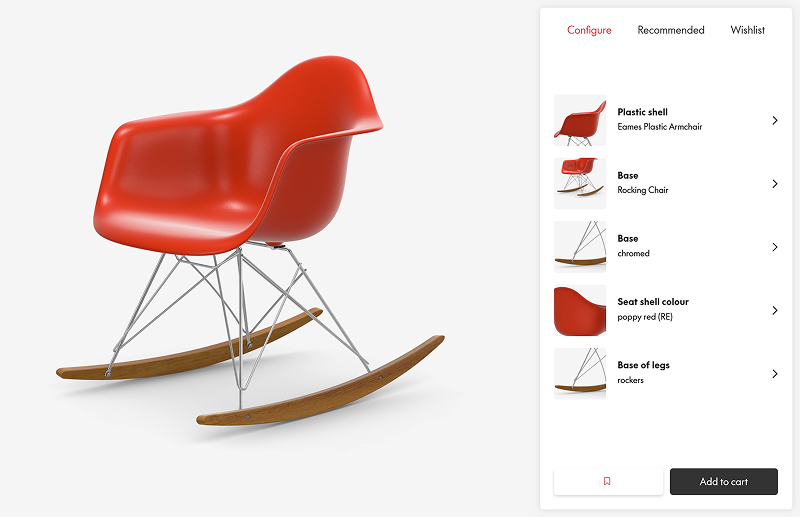 3D product configurator for Vitra's Eames Plastic chair