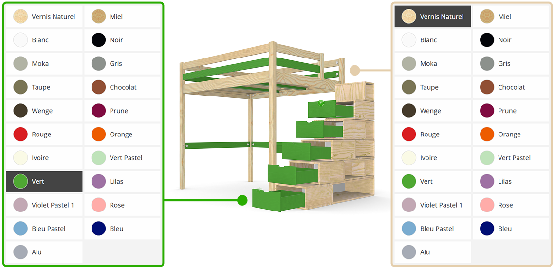 ABC Meubles 3D Configurator offering 441 possible color combinations